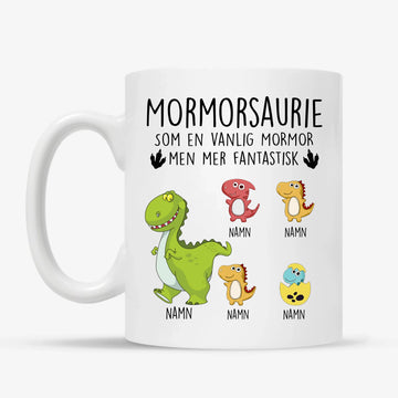 Personlig mugg till Mormor Farmor| Personlig present till Mormor Farmor | Mormorsaurie Farmorsaurie