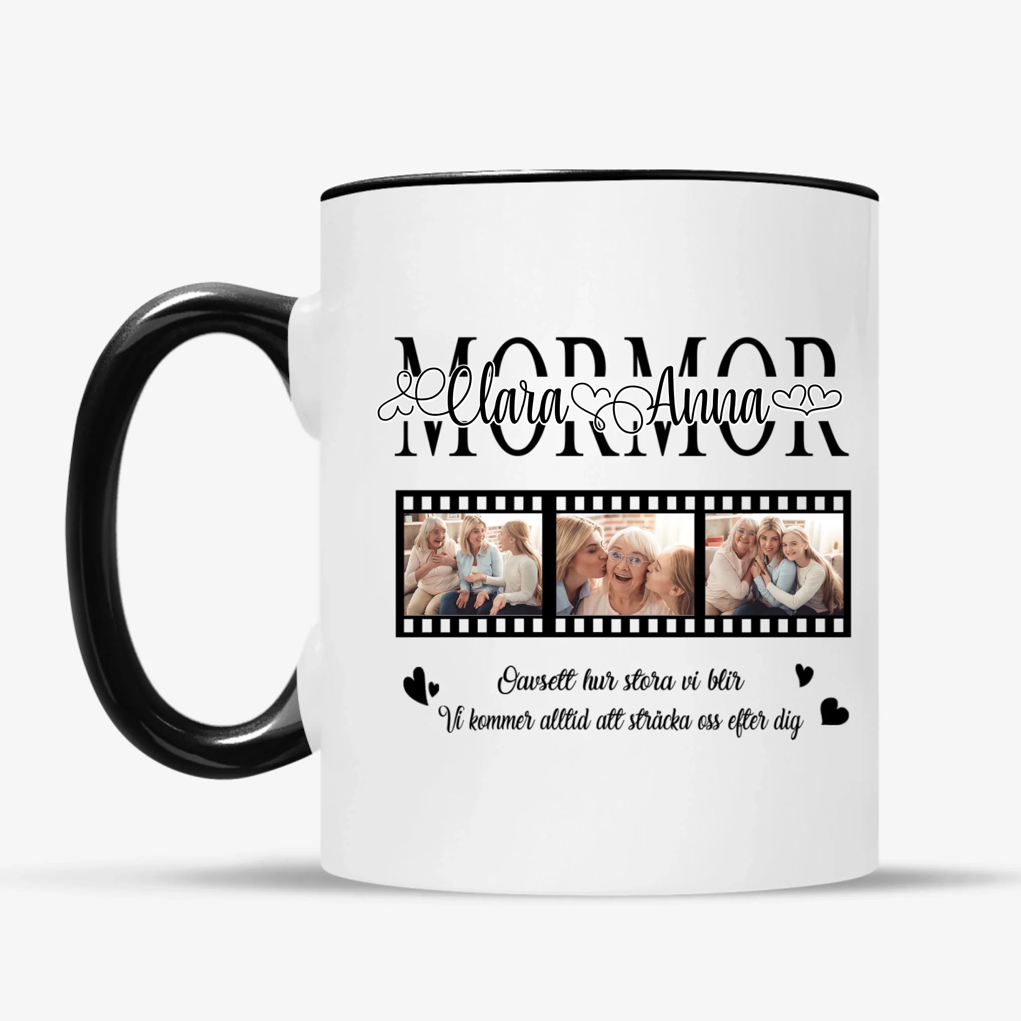 Personlig mugg till Mormor Farmor | Personlig presenter till Mormor Farmor | Mormor Farmor Oavsett Hur Stora Vi Blir