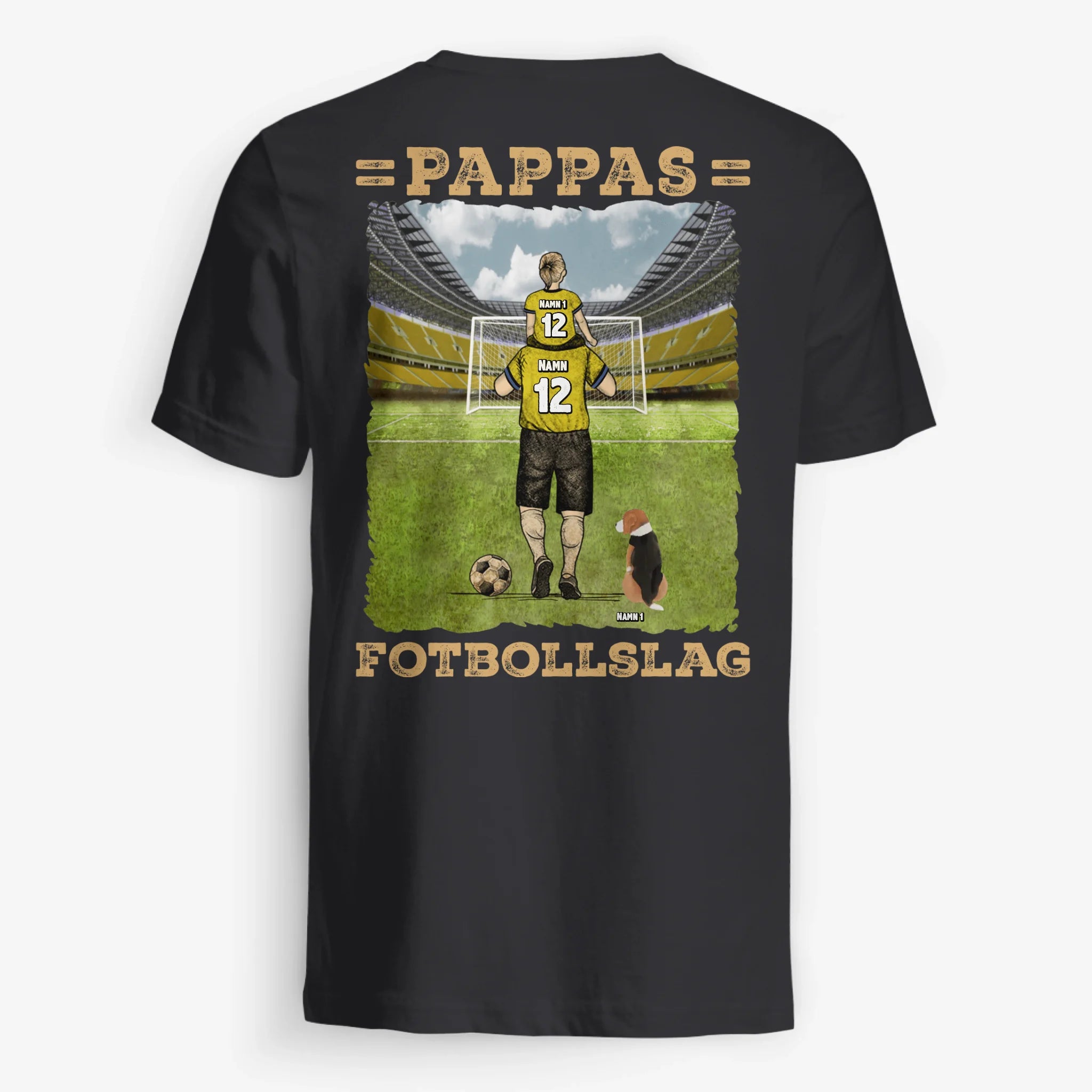 Personlig t-shirt til far | Personlig gave til far | Fars fodboldhold med farver