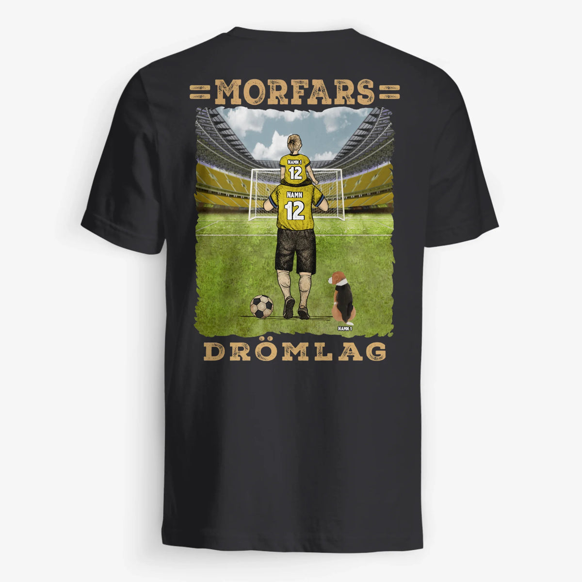Personlig t-shirt till Morfar/Farfar | Personlig present till Morfar/Farfar | Morfars/Farfars Fotbollslag med färg