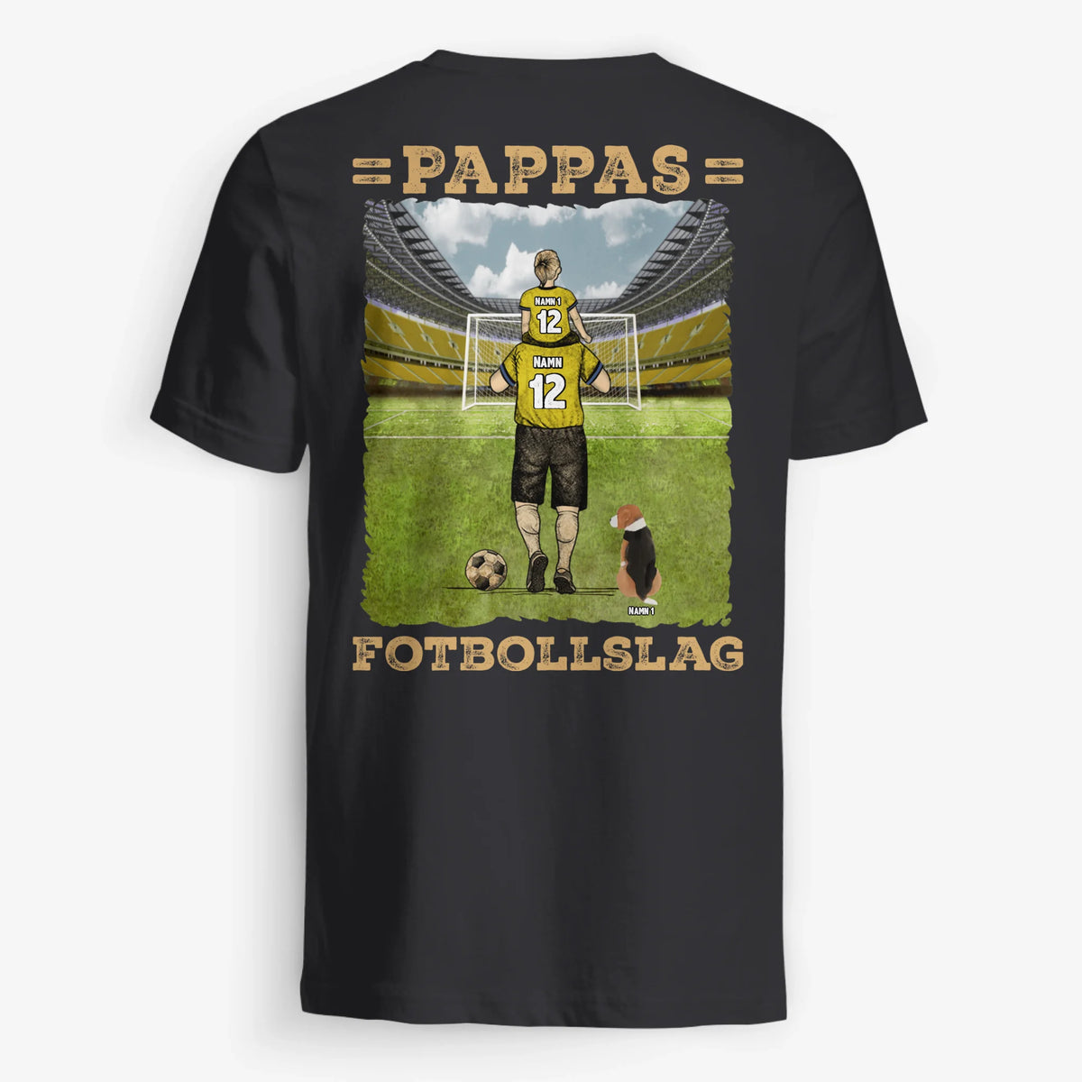 Personlig t-shirt till pappa |Personlig present till far| Pappas Fotbollslag med färg