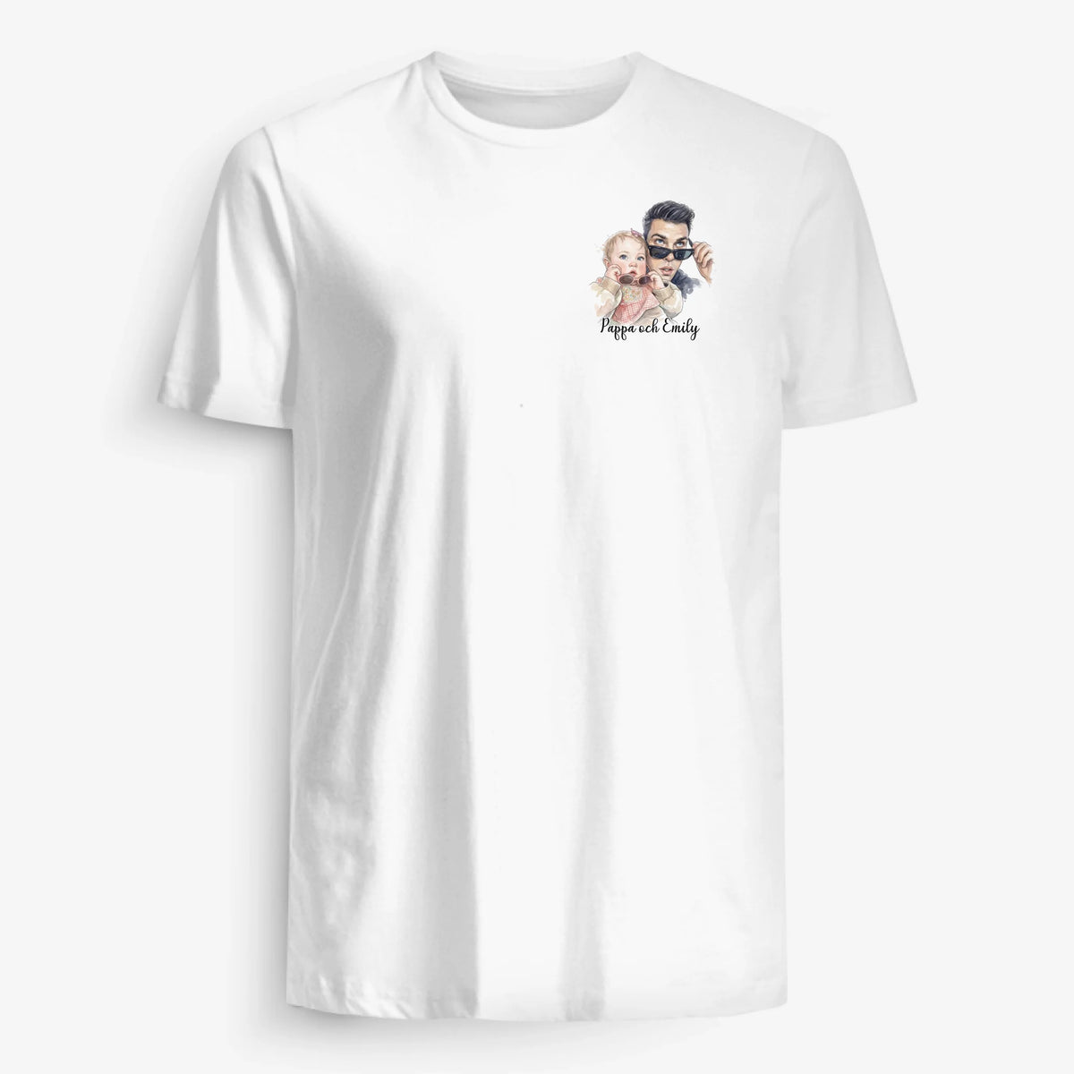 Personlig T-shirt till Pappa och Familj – Akvarellstil