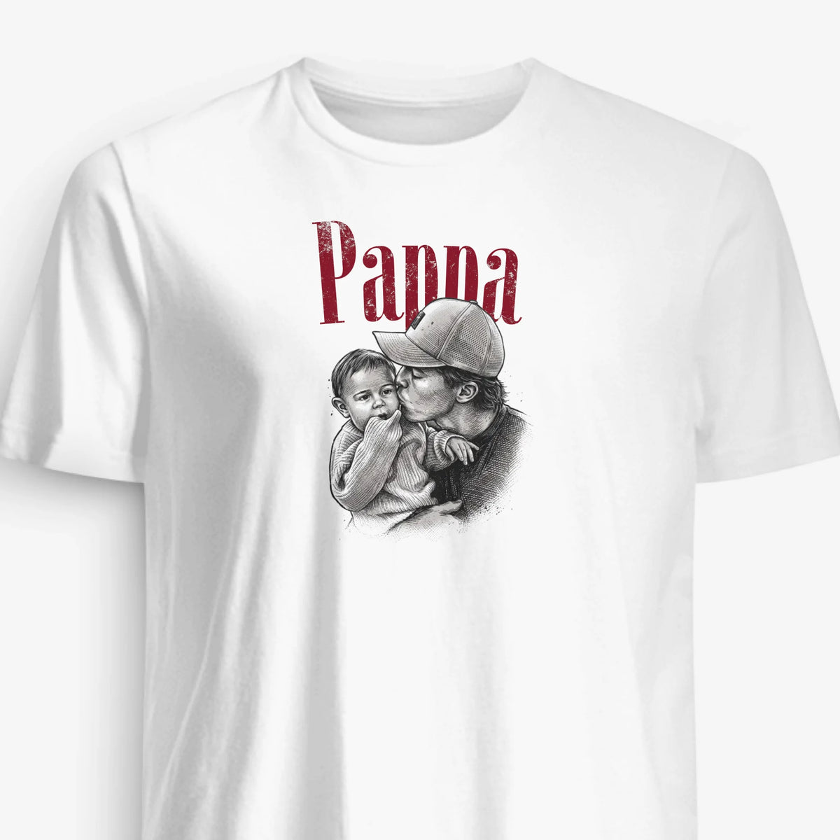 Personlig T-shirt för Pappa och Familj med Vintage Svartvit Foto