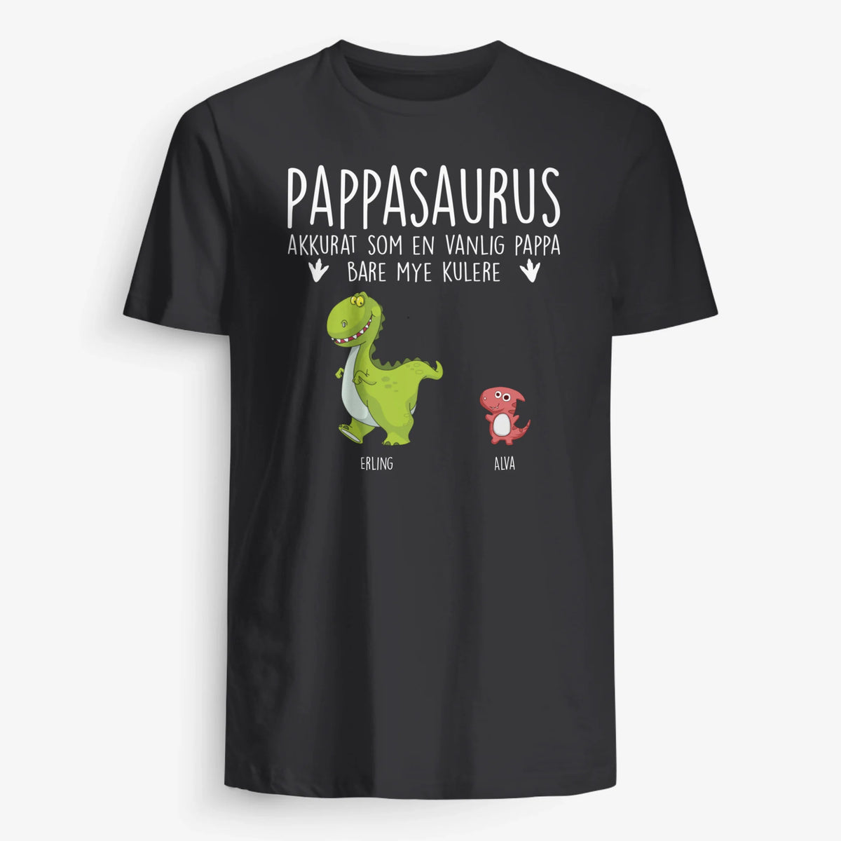 Personlig T-skjorte til pappa | Tilpass gave til far | Pappasaurus akkurat som en vanlig pappa bare mye kulere