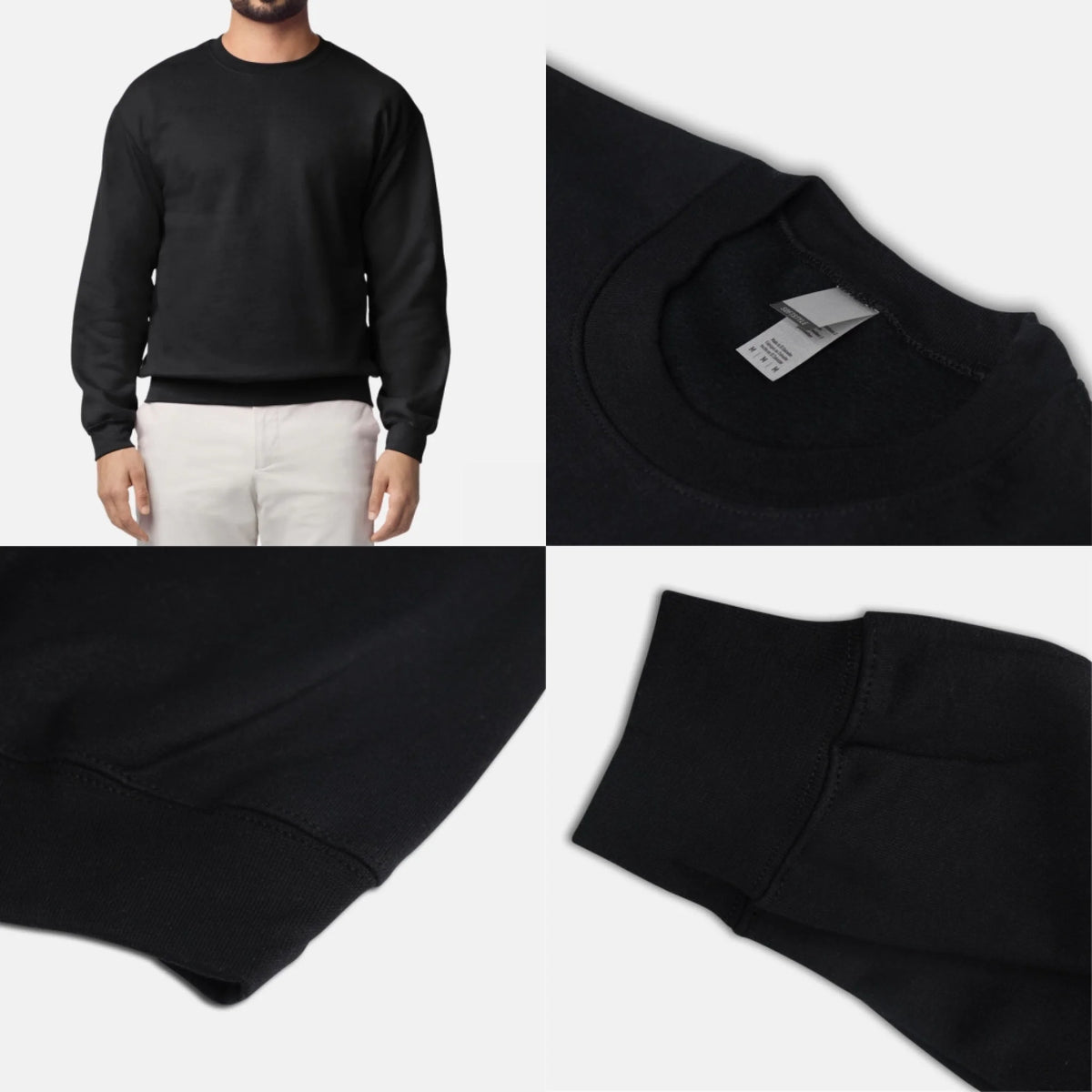 sweatshirt material black