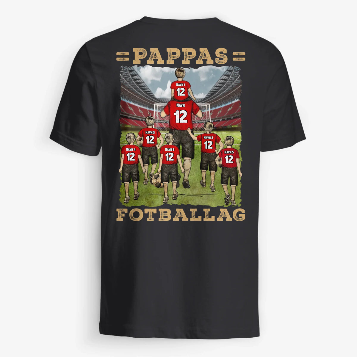 Personlig T-shirt til far | Tilpas gave til far | Fars yndlingsfodboldhold