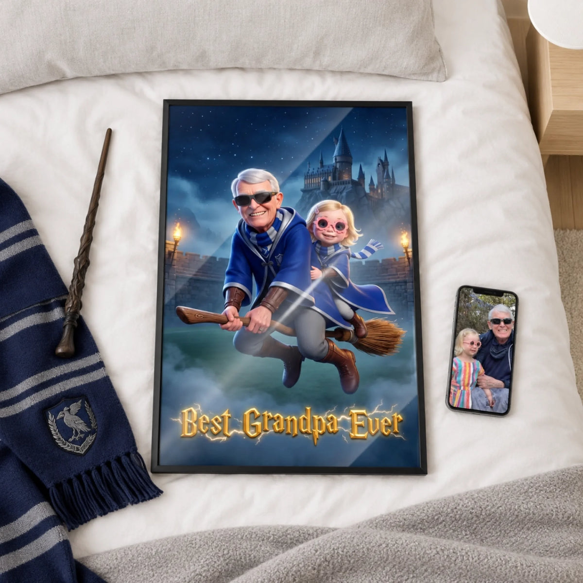 Tranh Ông Ngoại Phù Thủy Trên Giường