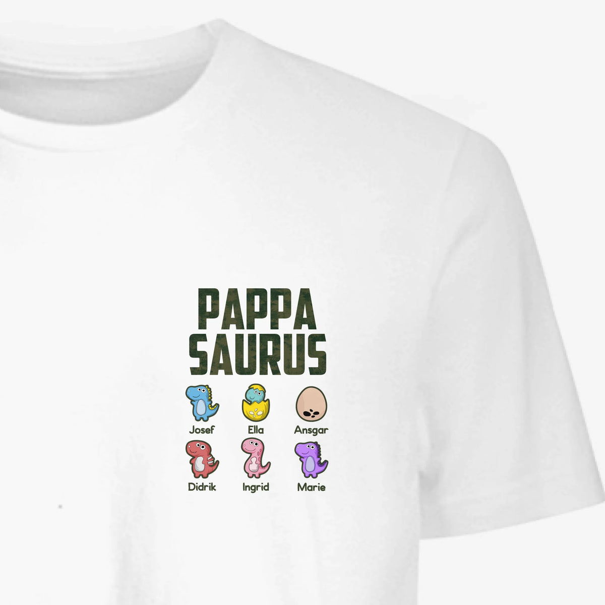 Pappasaurus med minidinosaur - Personlig T skjorte til Pappa