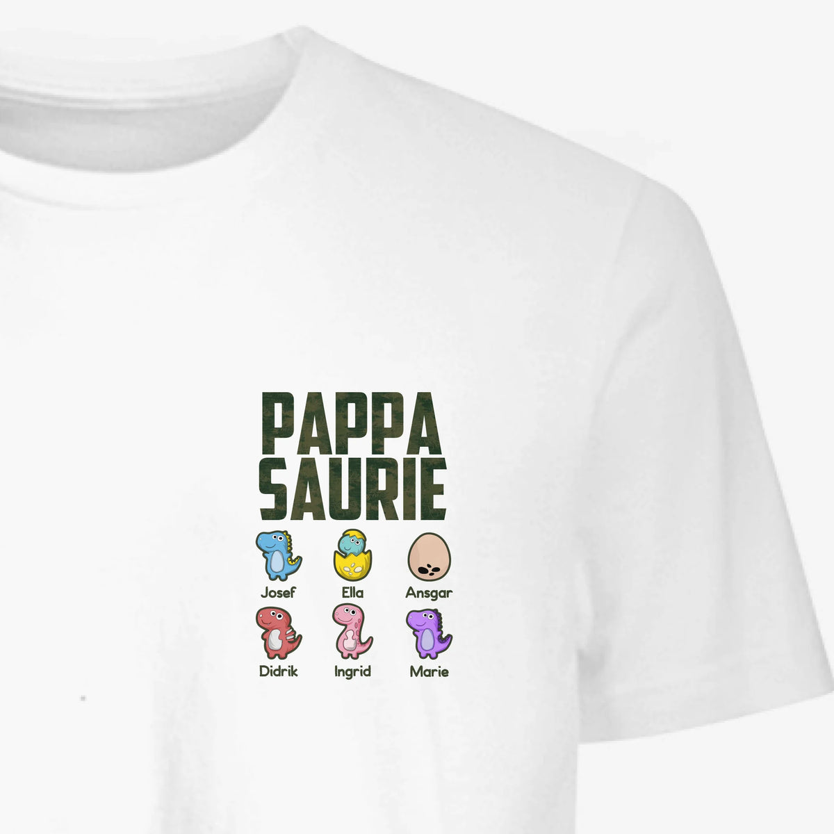 Pappasaurie med en mini dinosaurie – Personlig t-shirt till pappa