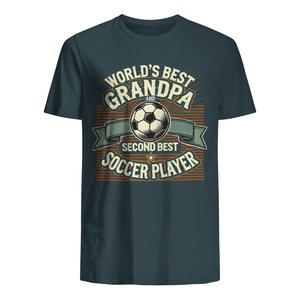 T-shirt for Grandpa - World's best Grandpa and second best soccer player