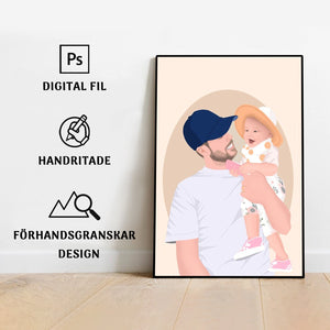 Harritad porträtt till pappa - Skapa konst från ditt foto