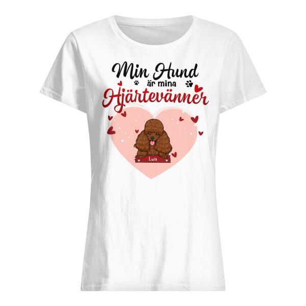 Mina Hundar är Mina Hjärtevänner, Anpassningsbar T-shirt För Par Och Hundälskare