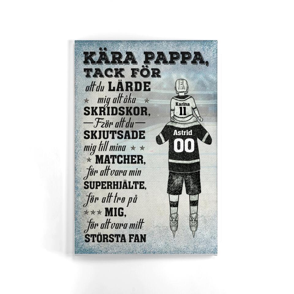 Personlig Kanvas till pappa | Personlig presenter till far | Tack Ishockey