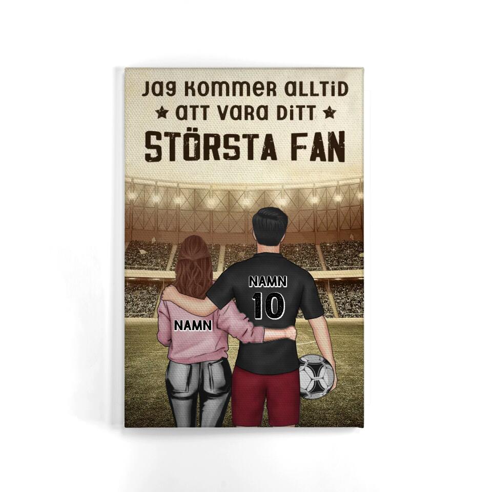 Personlig lerret til kjæresten | Personlige gaver til fotballspillere | Jeg vil alltid være din største fan
