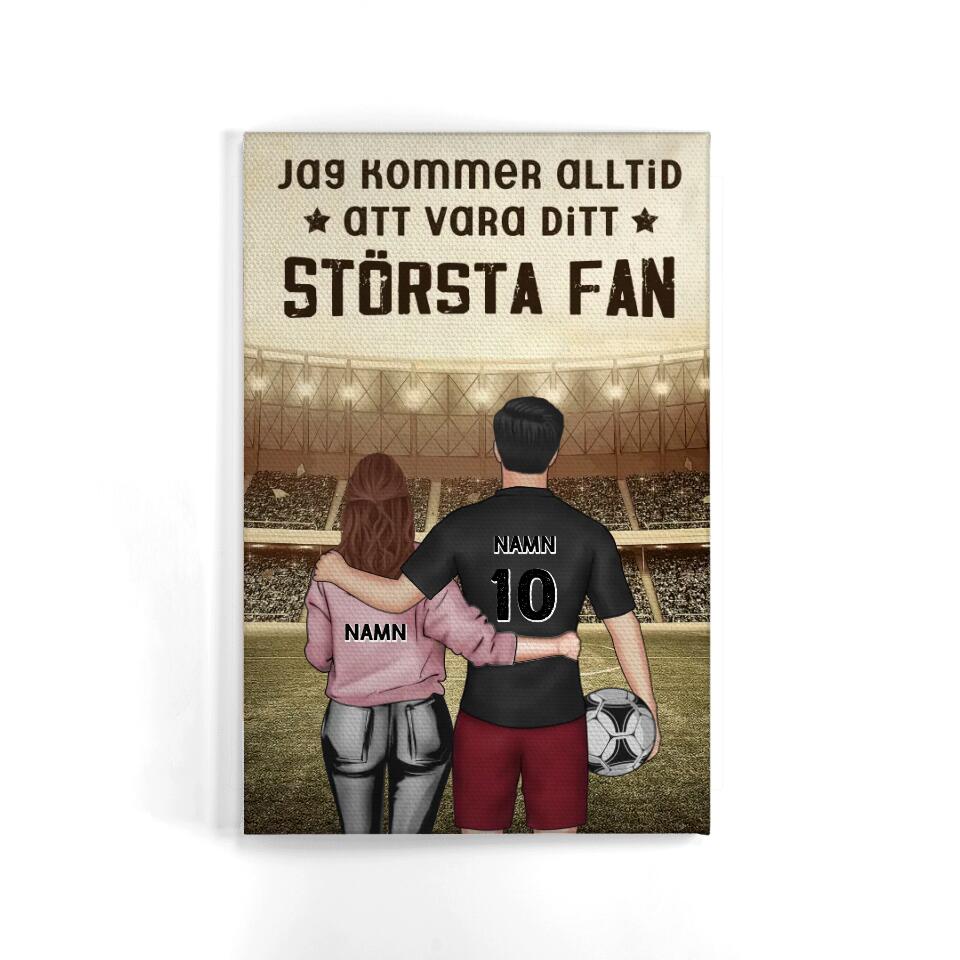 Personlig lerret til kjæresten | Personlige gaver til fotballspillere | Jeg vil alltid være din største fan