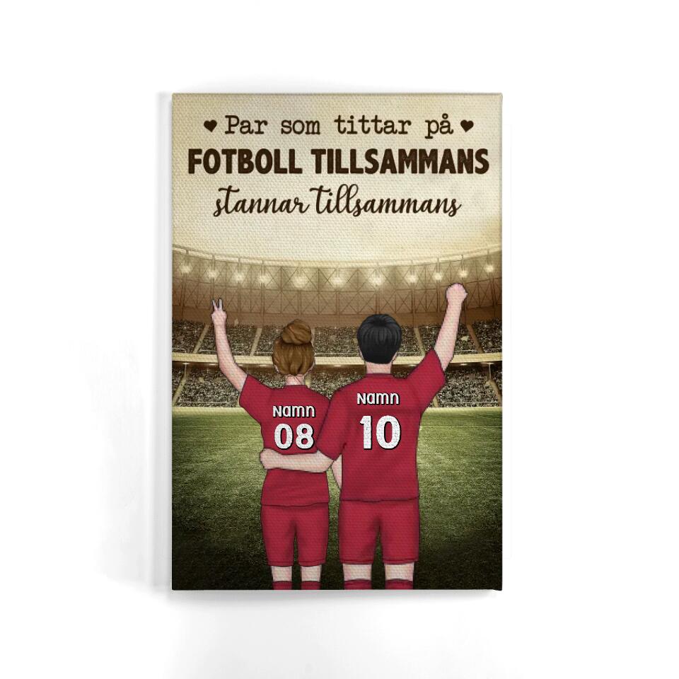 Personlig Kanvas för pojkvän | Personliga presenter till fotbollsspelare | Par som tittar på fotboll tillsammans stannar tillsammans