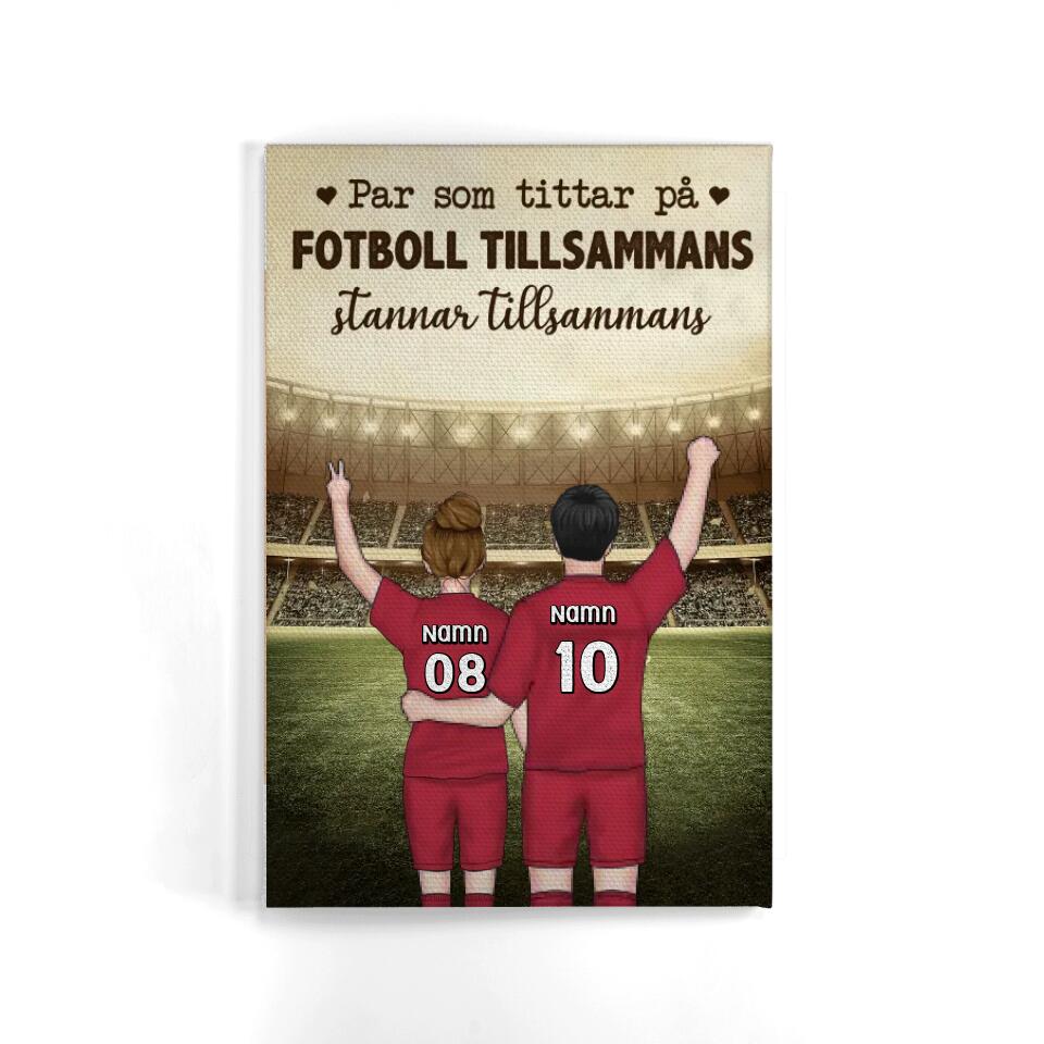 Personlig Kanvas för pojkvän | Personliga presenter till fotbollsspelare | Par som tittar på fotboll tillsammans stannar tillsammans