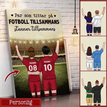 Personlig Kanvas för pojkvän | Personliga presenter till fotbollsspelare | Par som tittar på fotboll tillsammans stannar tillsammans